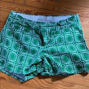 Retro Old Navy green pattered shorts